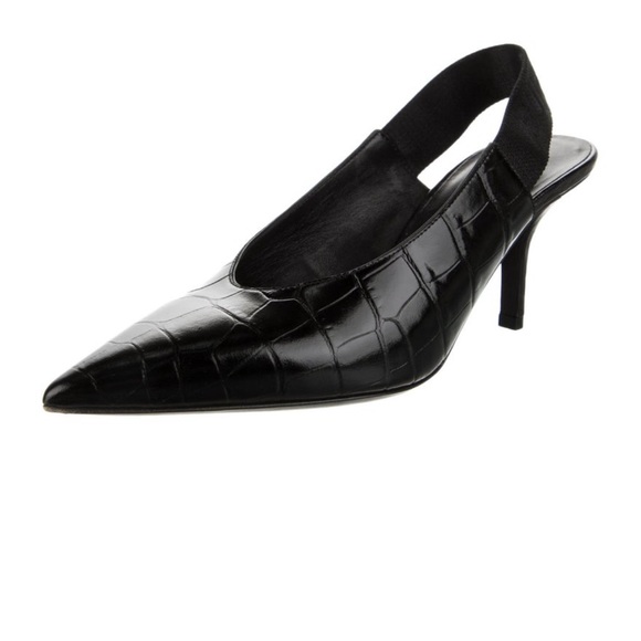 Burberry Black Leather Slingback Heels - Picture 2 of 9